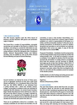KENT COUNTY RFU INFORMATION SENDOUT JANUARY 2021 - Amazon S3