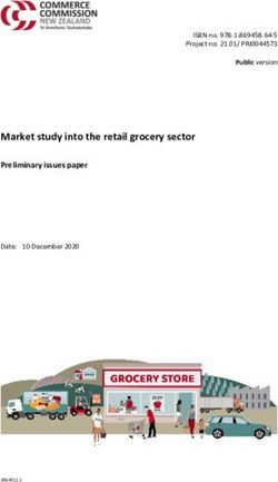 Market study into the retail grocery sector - Preliminary issues paper Date: 10 December 2020 - Commerce ...