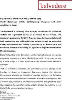 BELVEDERE: EXHIBITION PROGRAMME 2019