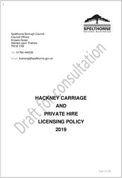 HACKNEY CARRIAGE AND PRIVATE HIRE LICENSING POLICY 2019