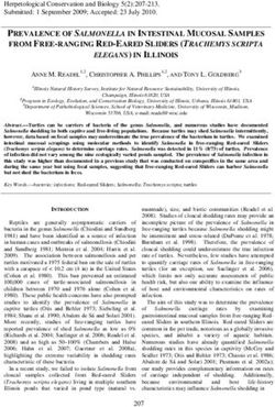 PREVALENCE OF SALMONELLA IN INTESTINAL MUCOSAL SAMPLES FROM FREE-RANGING RED-EARED SLIDERS TRACHEMYS SCRIPTA