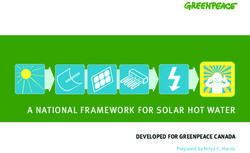 A NATIONAL FRAMEWORK FOR SOLAR HOT WATER - DEVELOPED FOR GREENPEACE CANADA PREPARED BY NITYA C. HARRIS