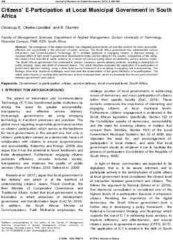 Citizens' E-Participation at Local Municipal Government in South Africa