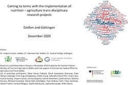 Coming to terms with the implementation of nutrition - agriculture trans-disciplinary research projects Gießen and Göttingen December 2020 ...