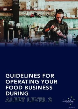 ALERT LEVEL 3 GUIDELINES FOR OPERATING YOUR FOOD BUSINESS DURING - 4 May 2020 V3 - BusinessNZ