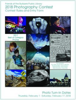 2018 Photography Contest - Contest Rules and Entry Form - Burbank Public Library