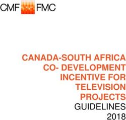 CANADA-SOUTH AFRICA CO- DEVELOPMENT INCENTIVE FOR TELEVISION PROJECTS GUIDELINES 2018