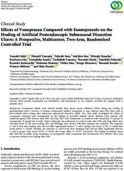 Clinical Study Effects of Vonoprazan Compared with Esomeprazole on the Healing of Artificial Postendoscopic Submucosal Dissection Ulcers: A ...