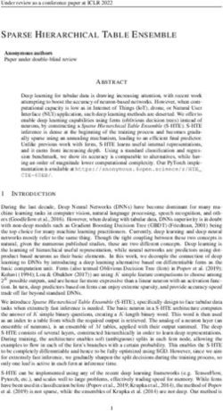 SPARSE HIERARCHICAL TABLE ENSEMBLE - OpenReview