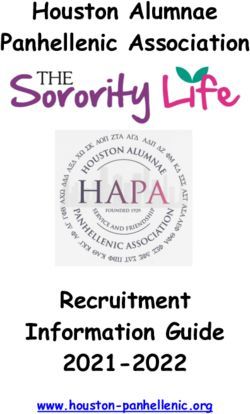Houston Alumnae Panhellenic Association - Recruitment Information Guide 2021-2022 www.houston-panhellenic.org - Houston Panhellenic