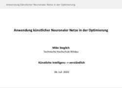 Anwendung k&uuml;nstlicher Neuronaler Netze in der Optimierung - Mike Steglich K&uuml;nstliche Intelligenz - verst&auml;ndlich