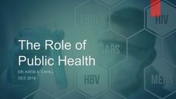 The Role of Public Health - DR. KATIE A. CAHILL OCT. 2018