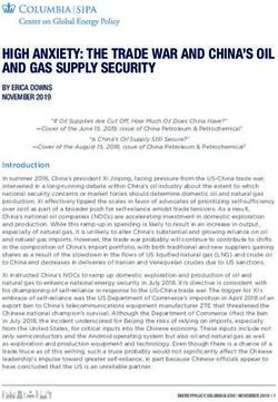 HIGH ANXIETY: THE TRADE WAR AND CHINA'S OIL AND GAS SUPPLY SECURITY