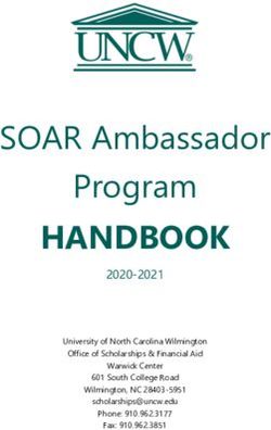 HANDBOOK SOAR Ambassador Program 2020-2021 - UNC Wilmington