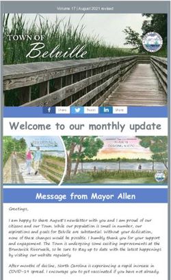 Welcome to our monthly update - Message from Mayor Allen - Town of Belville