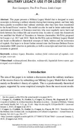 MILITARY LEGACY: USE IT OR LOSE IT?