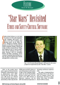 "Star Wars" Revisited - ETHICSAND SAFETY-CRITICAL SOFTWARE Safety-critical software is a core topic