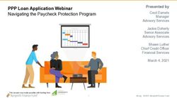 PPP Loan Application Webinar - Navigating the Paycheck Protection Program