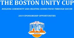 THE BOSTON UNITY CUP BUILDING COMMUNITY AND CREATING CONNECTIONS THROUGH SOCCER - 2019 SPONSORSHIP OPPORTUNITIES