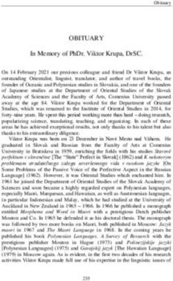 OBITUARY IN MEMORY OF PHDR. VIKTOR KRUPA, DRSC - SAV