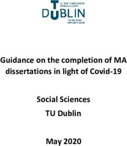 Guidance on the completion of MA dissertations in light of Covid-19 Social Sciences TU Dublin May 2020
