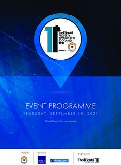 EVENT PROGRAMME THURSDAY, SEPTEMBER 30, 2021 - @HeraldEvents #propertyawards