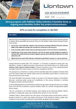 Strong progress with Kathleen Valley Definitive Feasibility Study as ongoing work identifies further key project enhancements