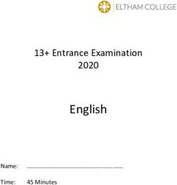 English 13+ Entrance Examination 2020 - Name: . Time: Eltham College