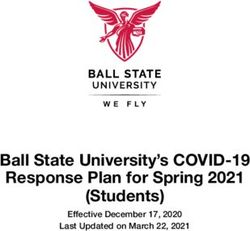 Ball State University's COVID-19 Response Plan for Spring 2021 (Students) - Effective December 17, 2020 Last Updated on March 22, 2021