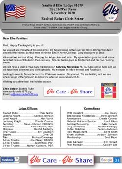 Sanford Elks Lodge #1679 The 1679'er News November 2020 Exalted Ruler: Chris Setzer
