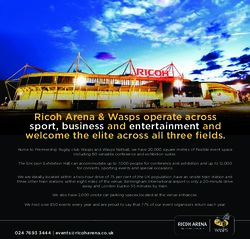 Ricoh Arena & Wasps operate across sport, business and entertainment and welcome the elite across all three fields.