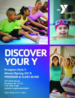 Prospect Park Y Winter/Spring 2019 - PROGRAM & CLASS GUIDE 357 Ninth Street Brooklyn, NY 11215 718-768-7100 ymcanyc.org/prospectpark