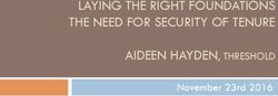 LAYING THE RIGHT FOUNDATIONS THE NEED FOR SECURITY OF TENURE - AIDEEN HAYDEN, THRESHOLD November 23rd 2016 - Housing Rights