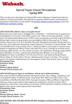 Special Topics Course Descriptions Spring 2021 - Wabash ...