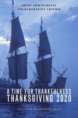 COMMEMORATIVE EDITION - THANKSGIVING 2020 A TIME FOR THANKFULNESS - Leyden Preservation Group