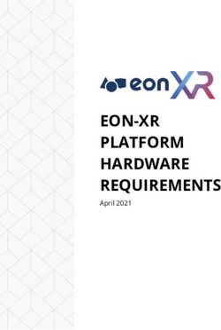 EON-XR PLATFORM HARDWARE REQUIREMENTS - April 2021