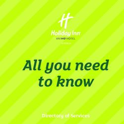 All you need to know Directory of Services - ROTORUA - Holiday Inn Rotorua