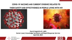 COVID-19 VACCINES AND CURRENT EVIDENCE RELATED TO THEIR SAFETY AND EFFECTIVENESS IN PEOPLE LIVING WITH HIV - David Gogolishvili, MPH Senior Lead ...