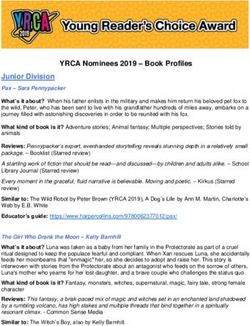 YRCA Nominees 2019 - Book Profiles