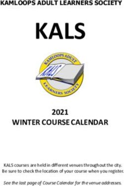 KALS WINTER COURSE CALENDAR 2021 - KAMLOOPS ADULT LEARNERS SOCIETY - Kamloops Adult Learners ...
