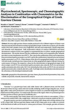 Physicochemical, Spectroscopic, and Chromatographic Analyses in Combination with Chemometrics for the Discrimination of the Geographical Origin of ...