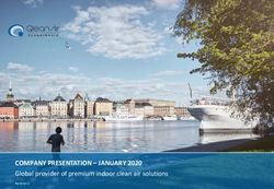 COMPANY PRESENTATION - JANUARY 2020 - Global provider of premium indoor clean air solutions