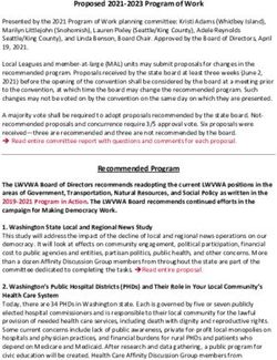 Proposed 2021-2023 Program of Work