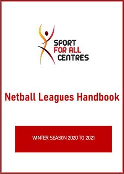 WINTER SEASON 2020 TO 2021 - Sport For All Centres