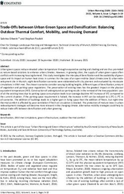 Trade-Offs between Urban Green Space and Densification: Balancing Outdoor Thermal Comfort, Mobility, and Housing Demand - mediaTUM