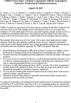 TEMPO Green Paper: Chemistry experiments with the Tropospheric Emissions: Monitoring of Pollution instrument August 18, 2021 - Harvard ...