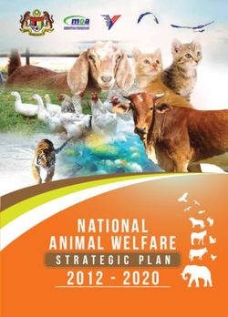 Animal welfare strategic plan 2012 - 2020 - 2020 NATIONAL animal welfare