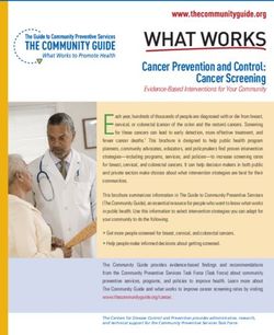 Cancer Prevention and Control: Cancer Screening