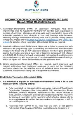 INFORMATION ON VACCINATION-DIFFERENTIATED SAFE MANAGEMENT MEASURES (SMMS) - MOH