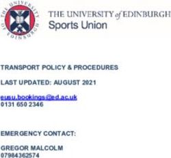 TRANSPORT POLICY & PROCEDURES LAST UPDATED: AUGUST 2021 EMERGENCY CONTACT: GREGOR MALCOLM 07984362574 0131 650 2346